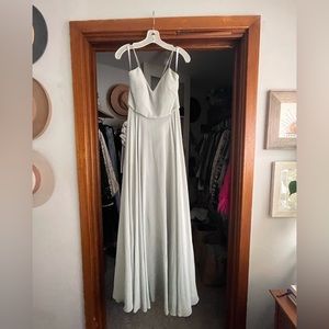 BHLDN Jenny Yoo sage colored dress